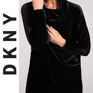 DKNY Black Velvet long sleeve tunic | Medium